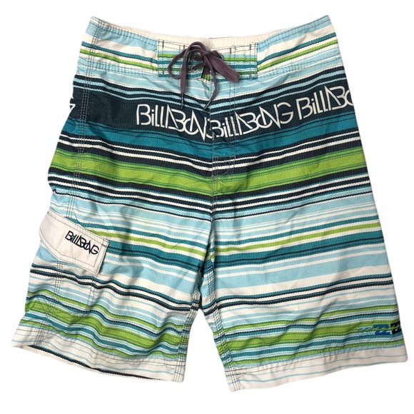 Billabong striped swim trunks, size 28